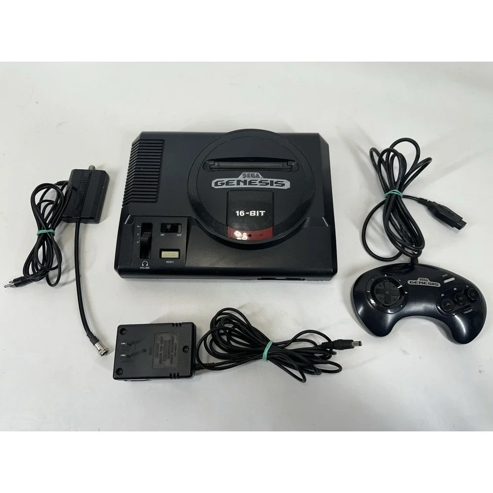 Sega Genesis 16-Bit Model No. 1601 Console w/ One Controller & Cords - TESTED